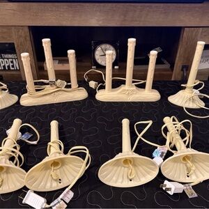 Vtg Christmas Window Candle Lights cream Plastic Drip Candolier Electric 8pc